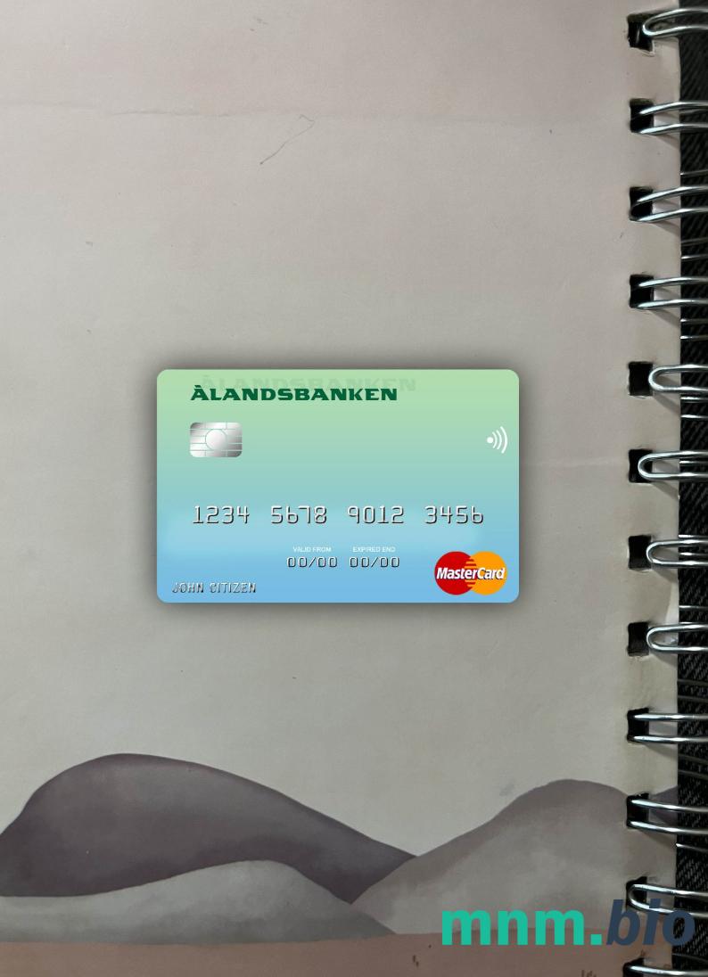 Finland bank of Aland wygląd zdjęcia mastercard skan PSD + zdjęcie